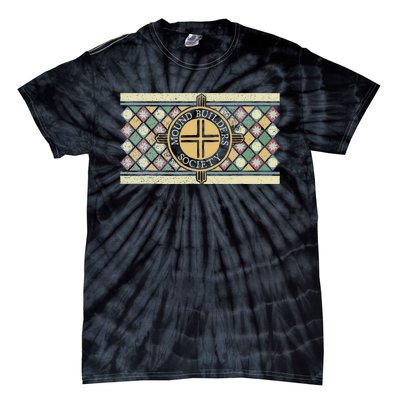 Colorful Mound Builders Society Logo Design Native American Tie-Dye T-Shirt