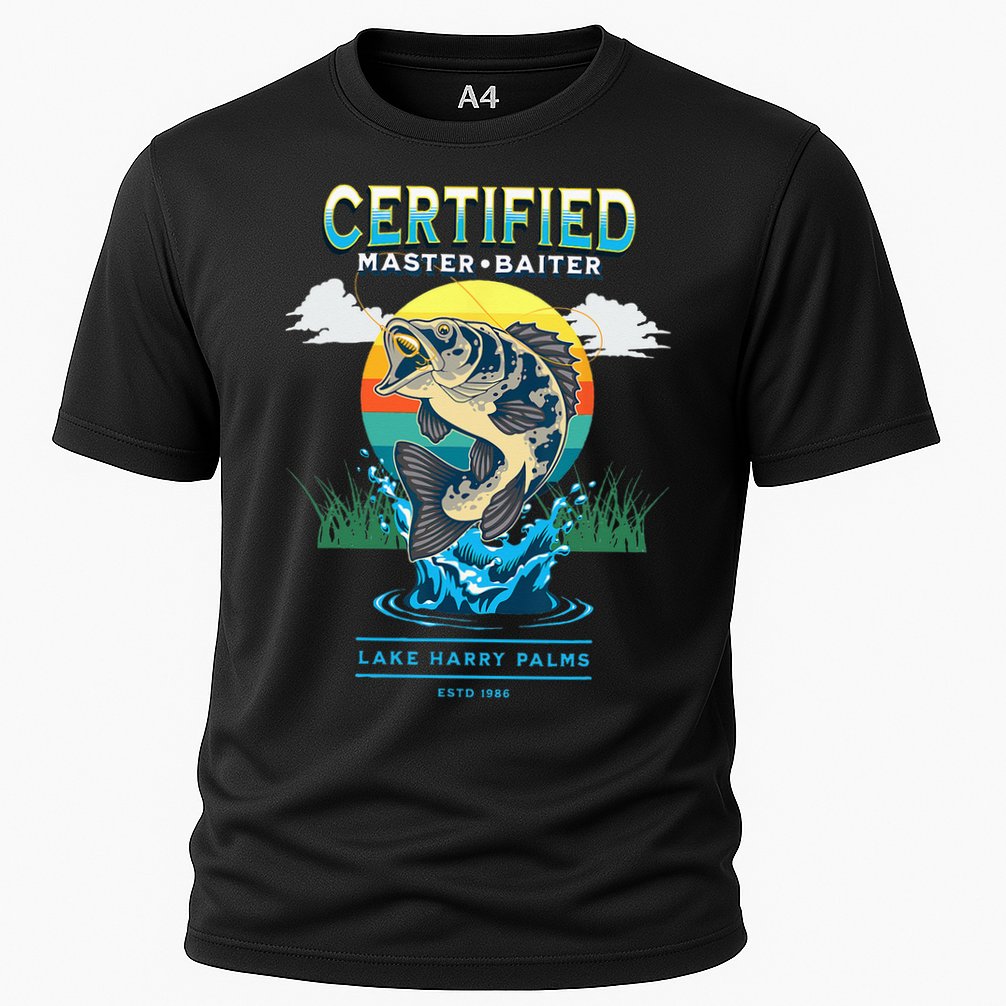 Certified Master Baiter Funny Fishing Cooling Performance Crew T-Shirt