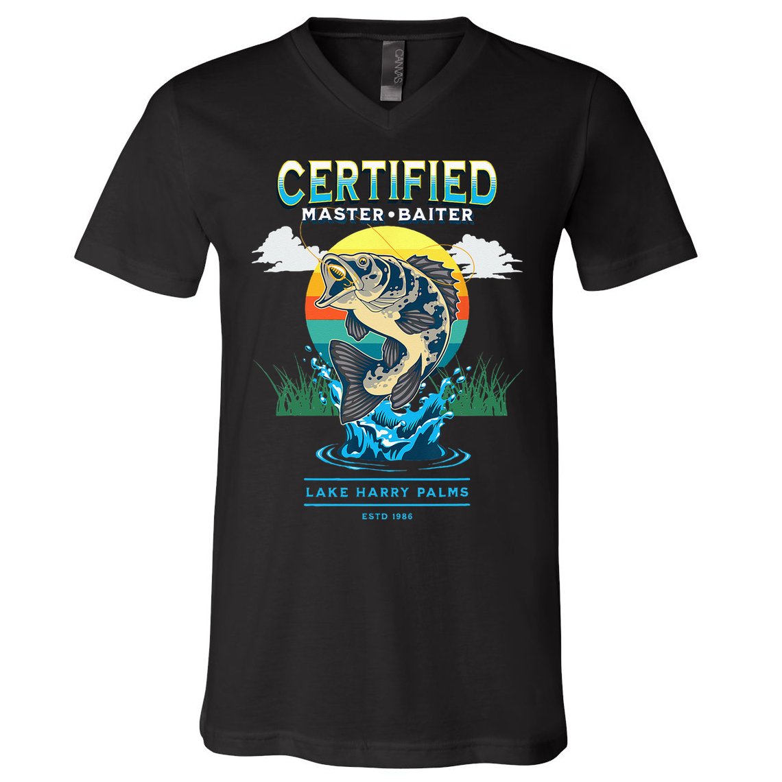 Certified Master Baiter Funny Fishing V-Neck T-Shirt