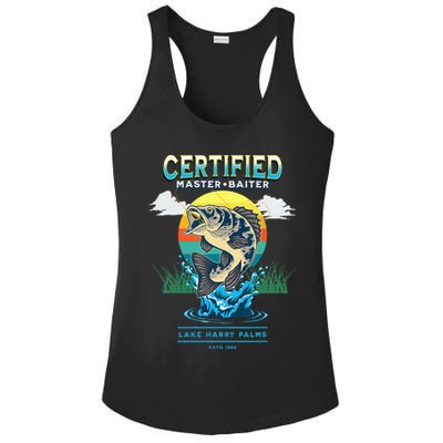 Certified Master Baiter Funny Fishing Ladies PosiCharge Competitor Racerback Tank
