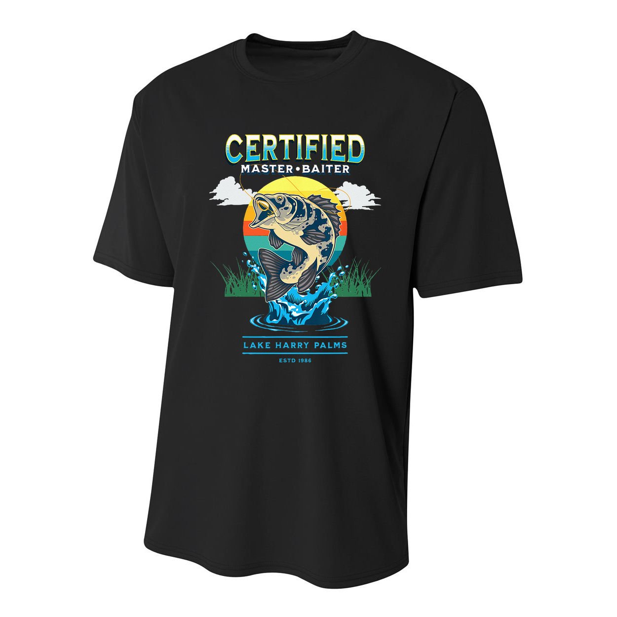 Certified Master Baiter Funny Fishing Youth Performance Sprint T-Shirt