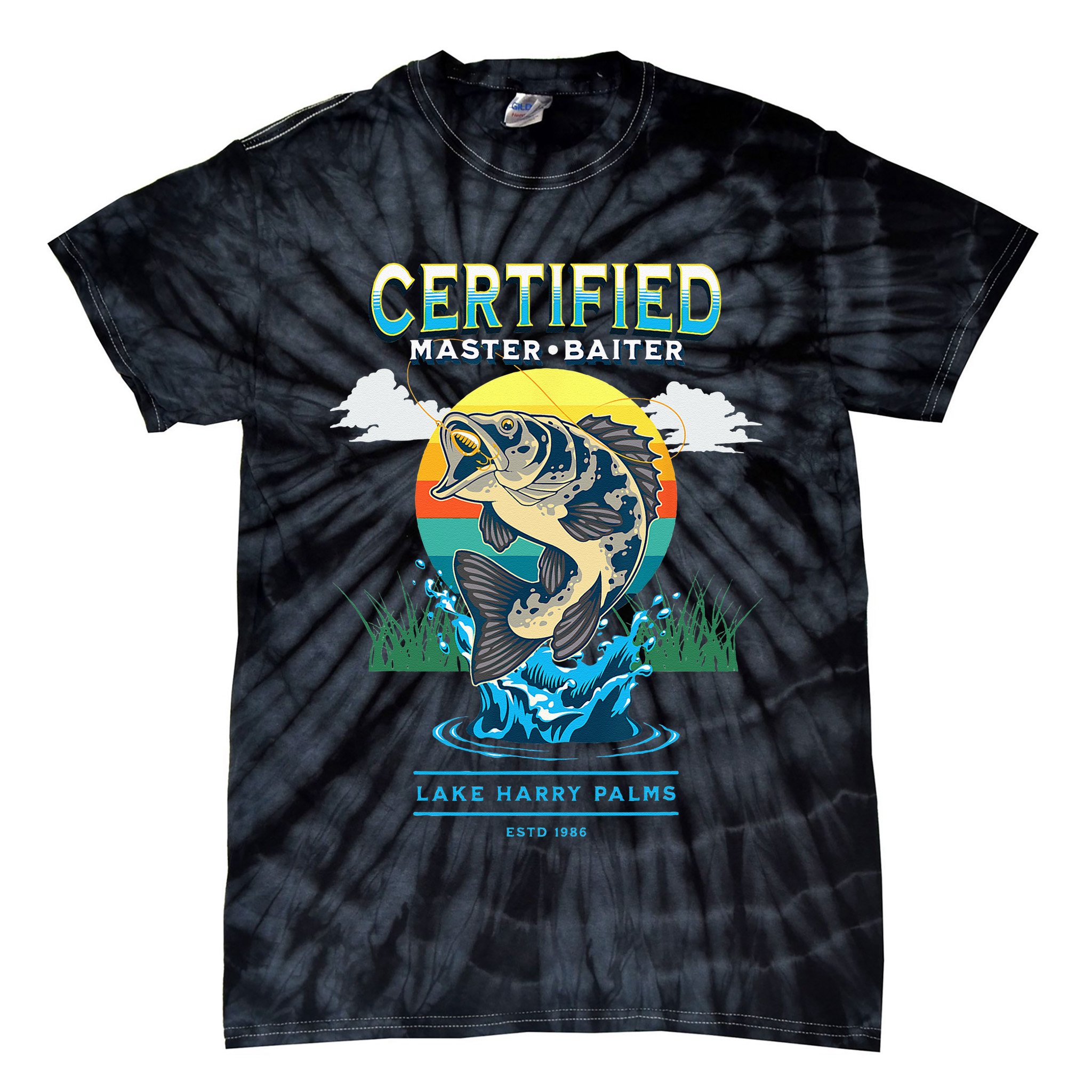 Certified Master Baiter Funny Fishing Tie-Dye T-Shirt