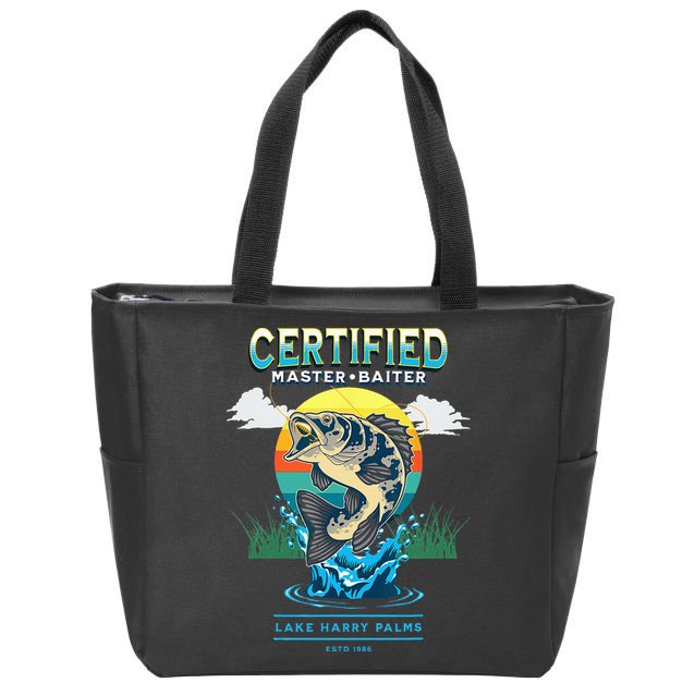 Certified Master Baiter Funny Fishing Zip Tote Bag