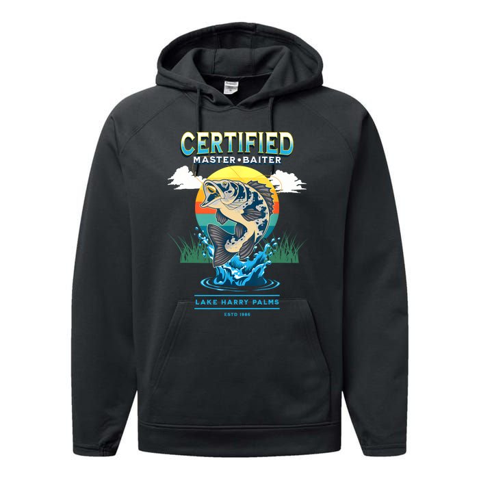 Certified Master Baiter Funny Fishing Performance Fleece Hoodie