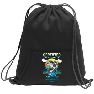 Certified Master Baiter Funny Fishing Sweatshirt Cinch Pack Bag