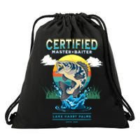 Certified Master Baiter Funny Fishing Drawstring Bag