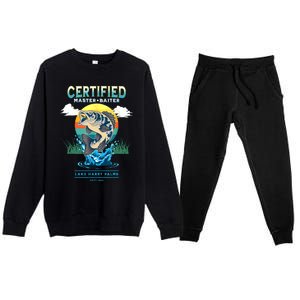 Certified Master Baiter Funny Fishing Premium Crewneck Sweatsuit Set