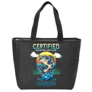 Certified Master Baiter Funny Fishing Zip Tote Bag