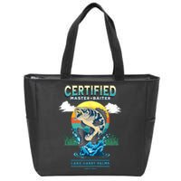 Certified Master Baiter Funny Fishing Zip Tote Bag