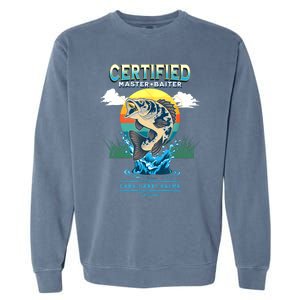 Certified Master Baiter Funny Fishing Garment-Dyed Sweatshirt