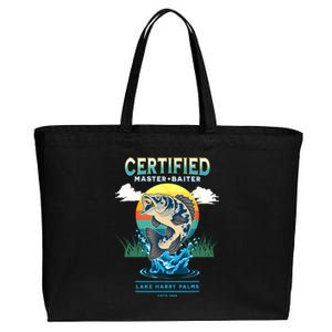 Certified Master Baiter Funny Fishing Cotton Canvas Jumbo Tote