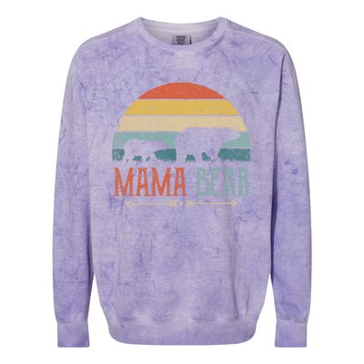 Cute Mama Bear Gift Vintage MotherS Day Retro Mom Cool Gift Colorblast Crewneck Sweatshirt