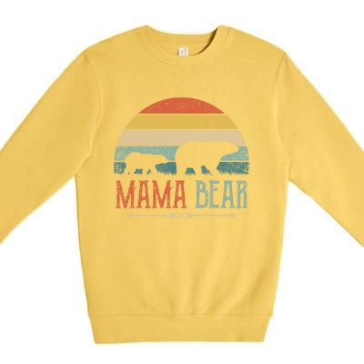 Cute Mama Bear Gift Vintage MotherS Day Retro Mom Cool Gift Premium Crewneck Sweatshirt