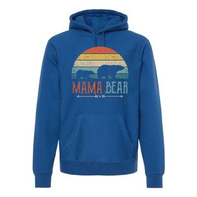 Cute Mama Bear Gift Vintage MotherS Day Retro Mom Cool Gift Premium Hoodie