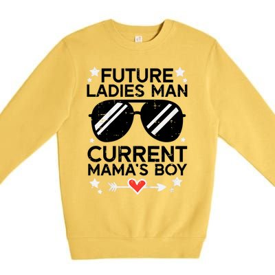 Current Mamas Boy Funny Valentines Day Premium Crewneck Sweatshirt