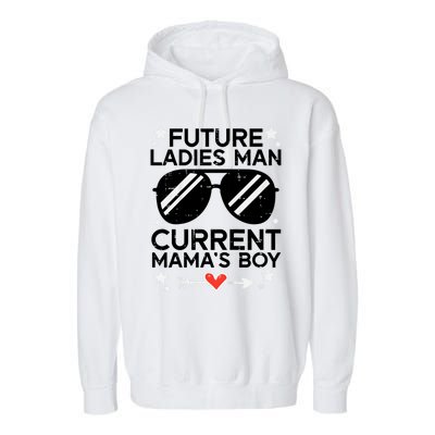 Current Mamas Boy Funny Valentines Day Garment-Dyed Fleece Hoodie