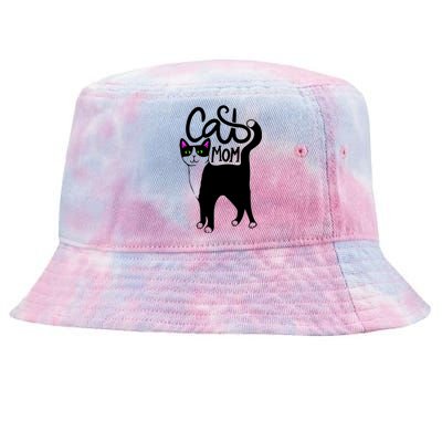 Cat Mom Black Cat Cute Tie-Dyed Bucket Hat