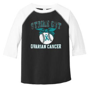 Cancer Month Baseball Strike Out Ovarian Cancer Toddler Fine Jersey T-Shirt