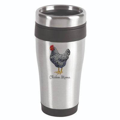 Chicken Mama Black Barred Plymouth Rock Hen Mom Bird Lovers 16oz Travel Tumbler