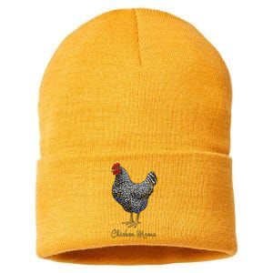 Chicken Mama Black Barred Plymouth Rock Hen Mom Bird Lovers Sustainable Knit Beanie