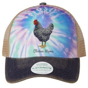 Chicken Mama Black Barred Plymouth Rock Hen Mom Bird Lovers Legacy Tie Dye Trucker Hat