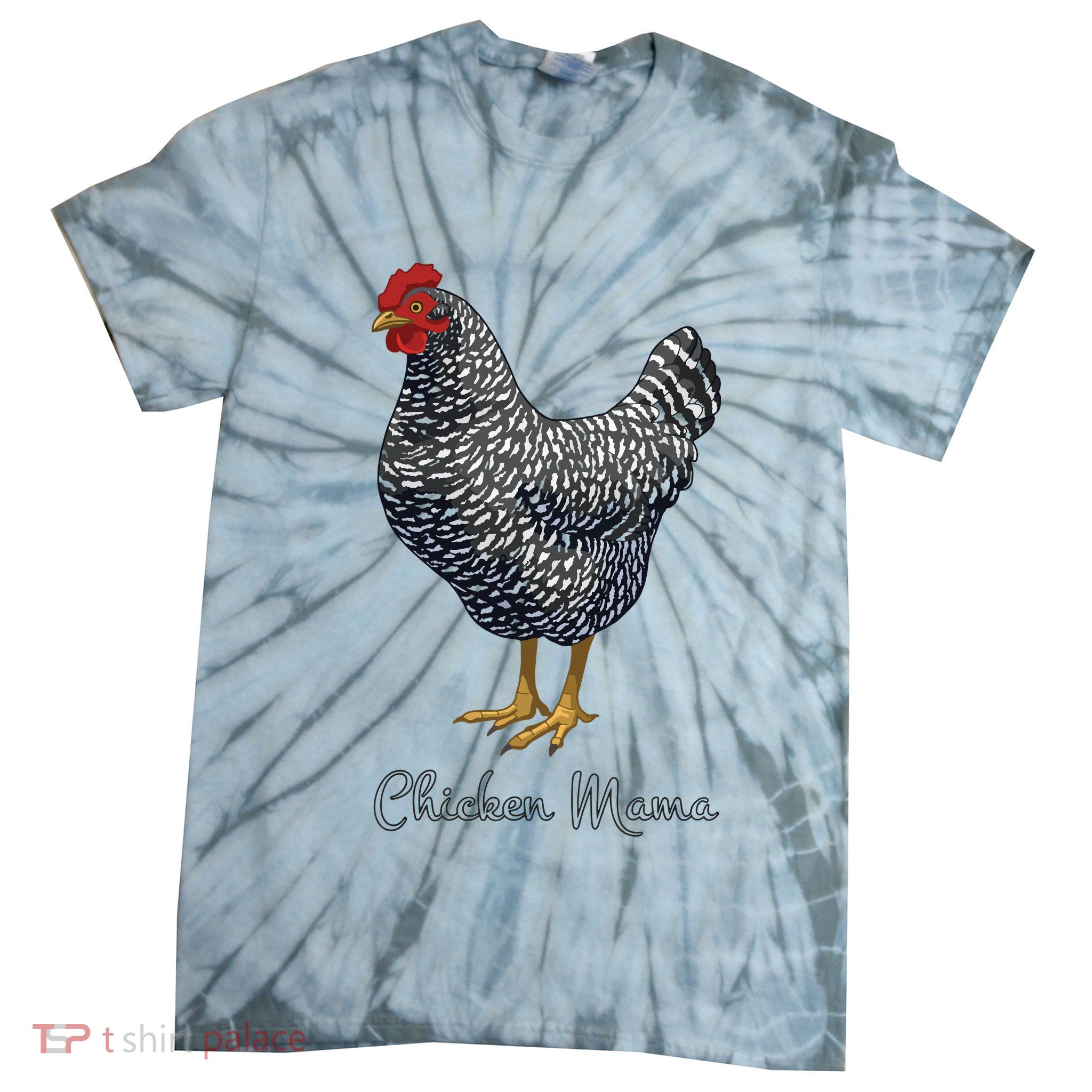 Chicken Mama Black Barred Plymouth Rock Hen Mom Bird Lovers Tie-Dye T-Shirt