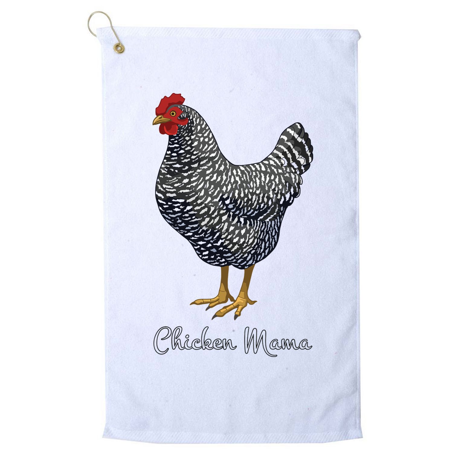 Chicken Mama Black Barred Plymouth Rock Hen Mom Bird Lovers Golf Towel