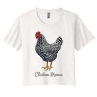 Chicken Mama Black Barred Plymouth Rock Hen Mom Bird Lovers Women's Crop Top Tee