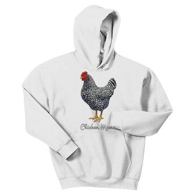 Chicken Mama Black Barred Plymouth Rock Hen Mom Bird Lovers Kids Hoodie