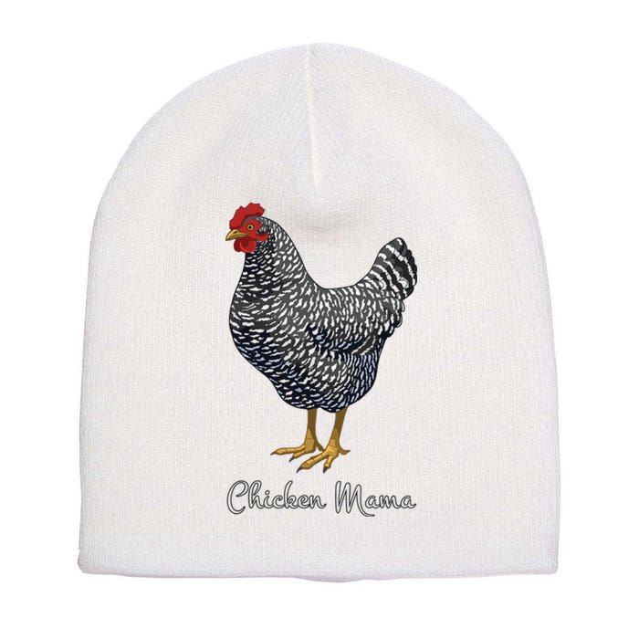 Chicken Mama Black Barred Plymouth Rock Hen Mom Bird Lovers Short Acrylic Beanie