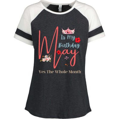 Celebrating May Birthdays May Is My Birthday Yes The Whole Enza Ladies Jersey Colorblock Tee