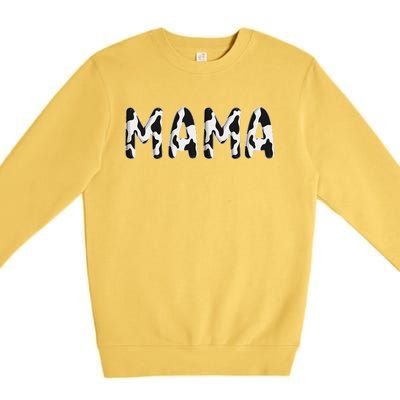 Cow Mama Birthday Family Matching Mothers Day Bboy Farm Premium Crewneck Sweatshirt