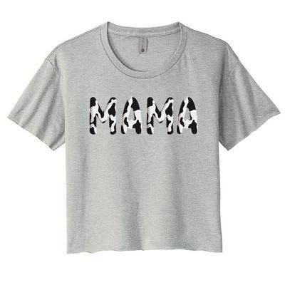 Cow Mama Birthday Family Matching Mothers Day Bboy Farm Women's Crop Top Tee