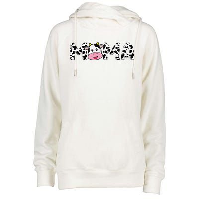 Cow Mama Birthday Family Matching Mother's Day Bboy Farm Womens Funnel Neck Pullover Hood