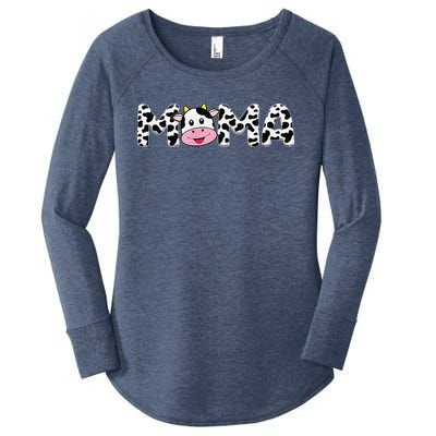 Cow Mama Birthday Family Matching Mother's Day Bboy Farm Women's Perfect Tri Tunic Long Sleeve Shirt