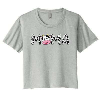 Cow Mama Birthday Family Matching Mother's Day Bboy Farm Women's Crop Top Tee