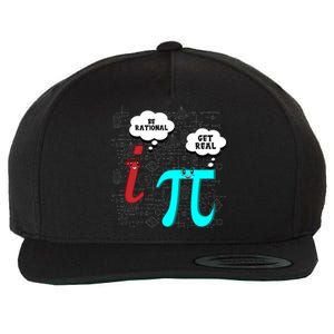 Cute Math Be Rational Get Real Funny Mathematics Pun Gift Wool Snapback Cap