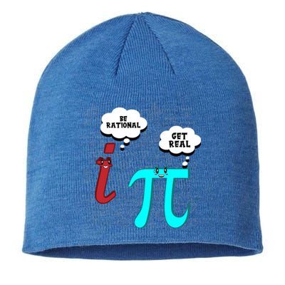 Cute Math Be Rational Get Real Funny Mathematics Pun Gift Sustainable Beanie