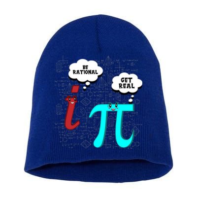 Cute Math Be Rational Get Real Funny Mathematics Pun Gift Short Acrylic Beanie