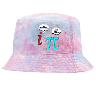 Cute Math Be Rational Get Real Funny Mathematics Pun Gift Tie-Dyed Bucket Hat