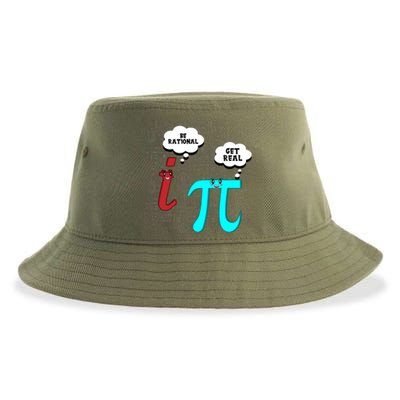 Cute Math Be Rational Get Real Funny Mathematics Pun Gift Sustainable Bucket Hat