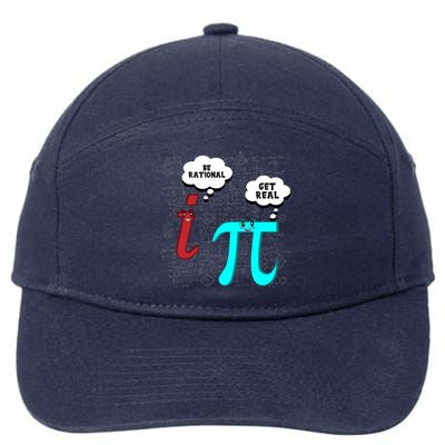 Cute Math Be Rational Get Real Funny Mathematics Pun Gift 7-Panel Snapback Hat