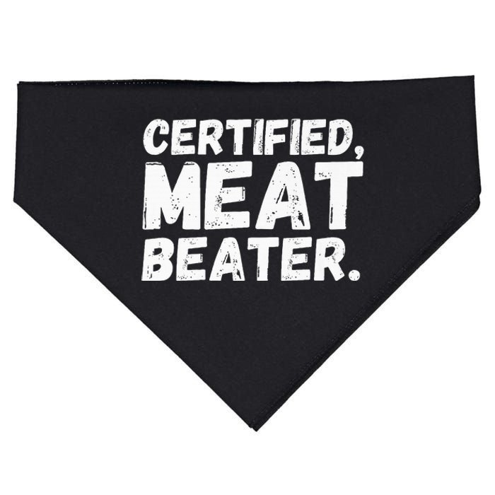 Certified Meat Beater Funny Saying Quote USA-Made Doggie Bandana