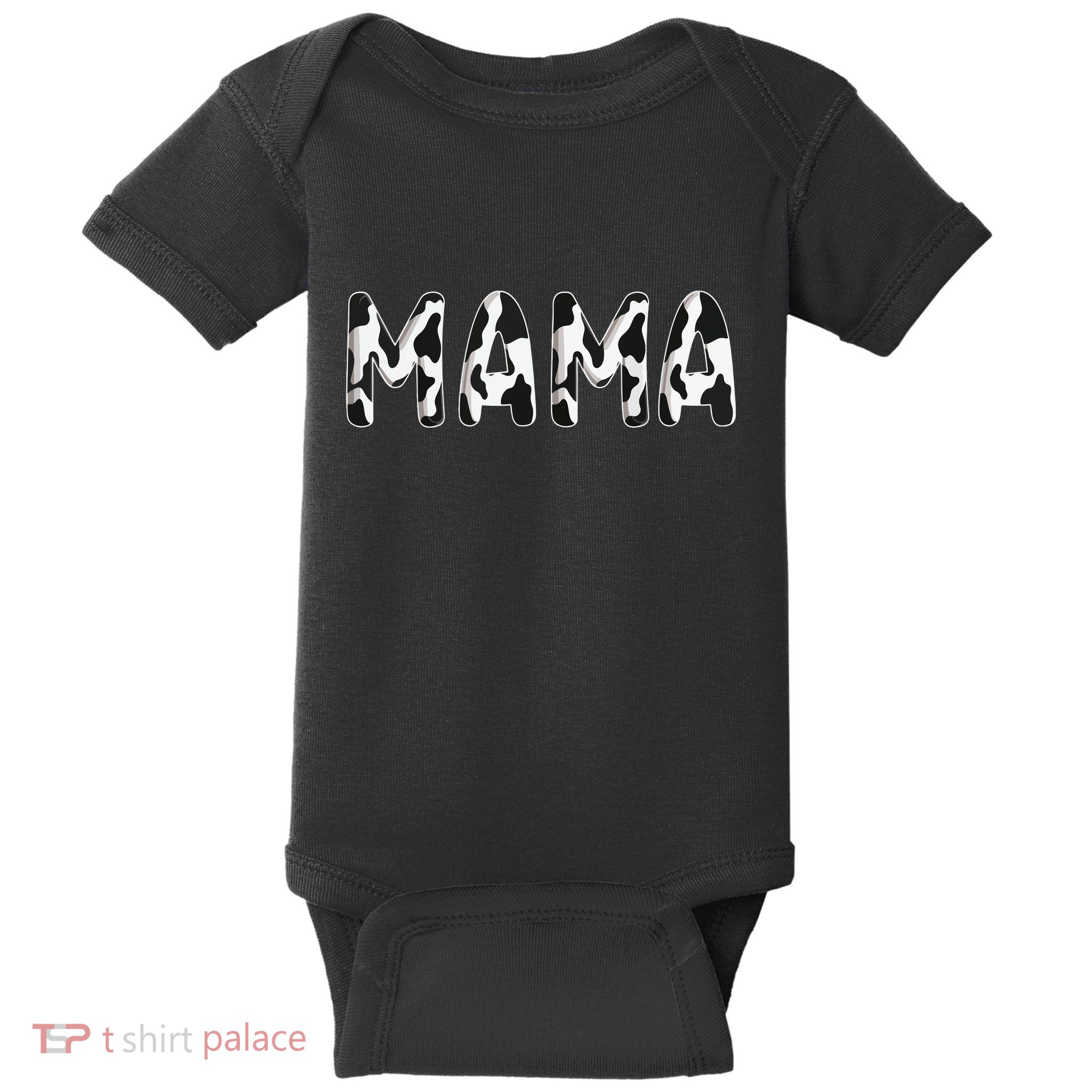 Cow Mama Birthday Family Matching Mothers Farm Baby Bodysuit