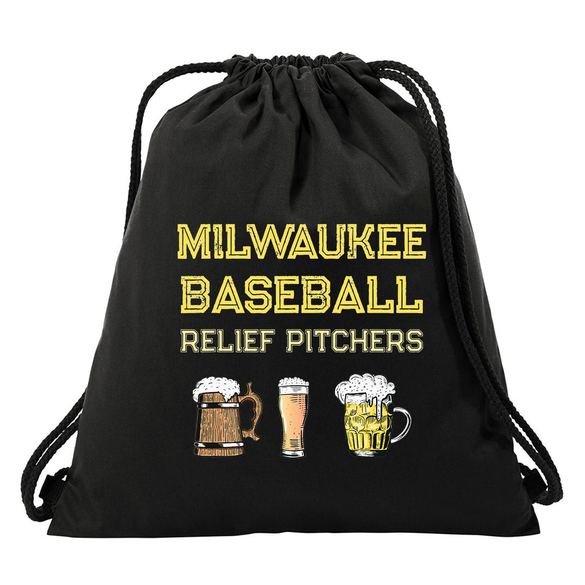 Classic Milwaukee Baseball & Beer Fan Retro Wisconsin Drawstring Bag