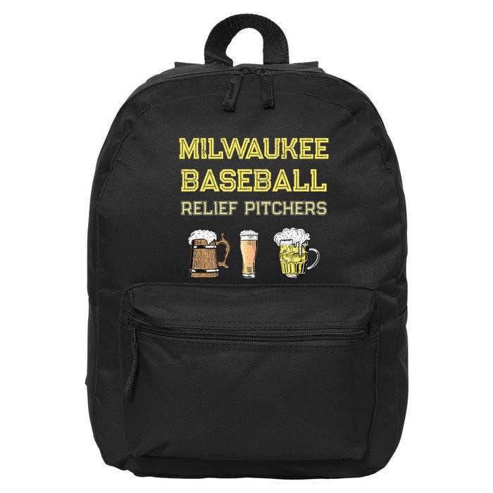Classic Milwaukee Baseball & Beer Fan Retro Wisconsin 16 in Basic Backpack