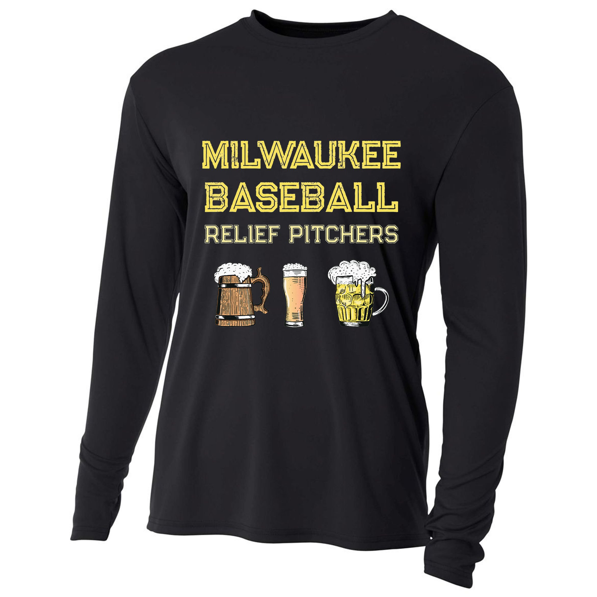 Classic Milwaukee Baseball & Beer Fan Retro Wisconsin Cooling Performance Long Sleeve Crew