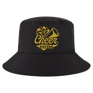 Cheer Mom Biggest Fan Cheerleader Black Yellow Gold Pom Pom Gift Cool Comfort Performance Bucket Hat