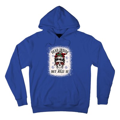 Christmas Messy Bun Skull Dead Inside But Jolly Af Great Gift Hoodie