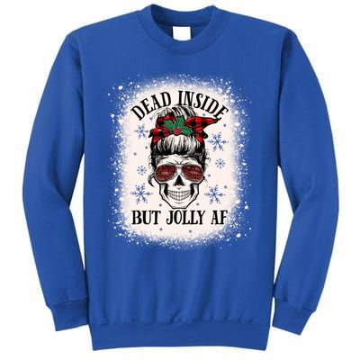 Christmas Messy Bun Skull Dead Inside But Jolly Af Great Gift Sweatshirt